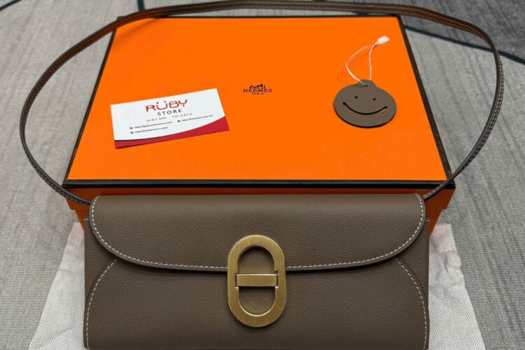 Ví Dài Hermes Maillon To Go Wallet Etoupe Epsom GHW Xám