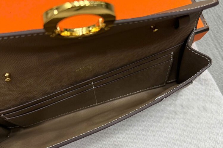 Ví Dài Hermes Maillon To Go Wallet Etoupe Epsom GHW Xám