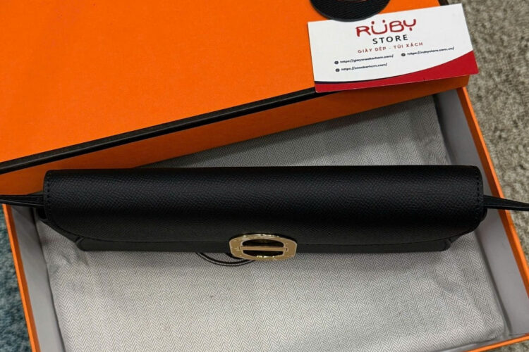 Ví Dài Hermes Maillon To Go Wallet Noir Black Epsom GHW đen