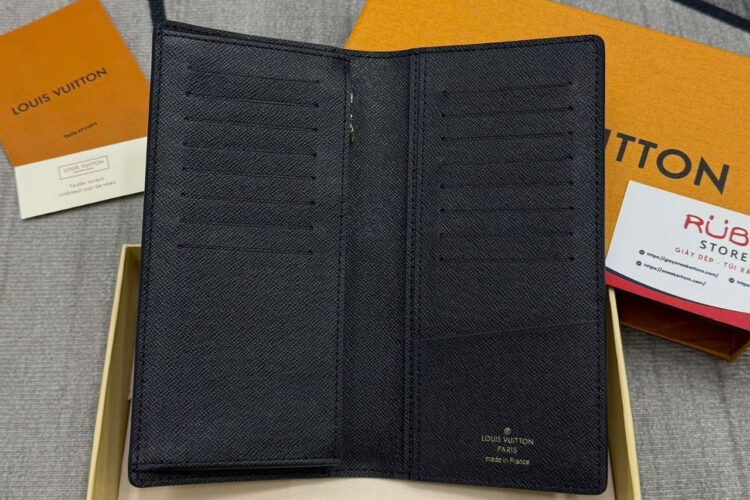 Ví LV Long Wallet Bleach Coated Canvas Ink Blue