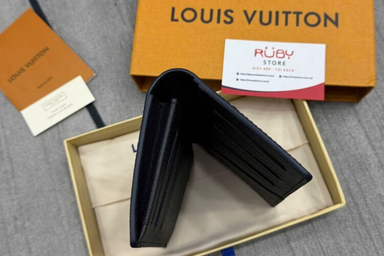 Ví LV Long Wallet Bleach Coated Canvas Ink Blue