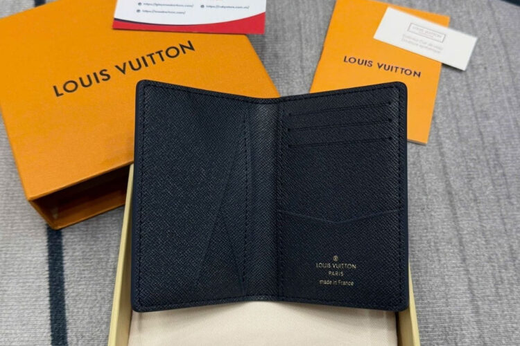 Ví LV Pocket Organizer Bleach Coated Canvas Ink Blue