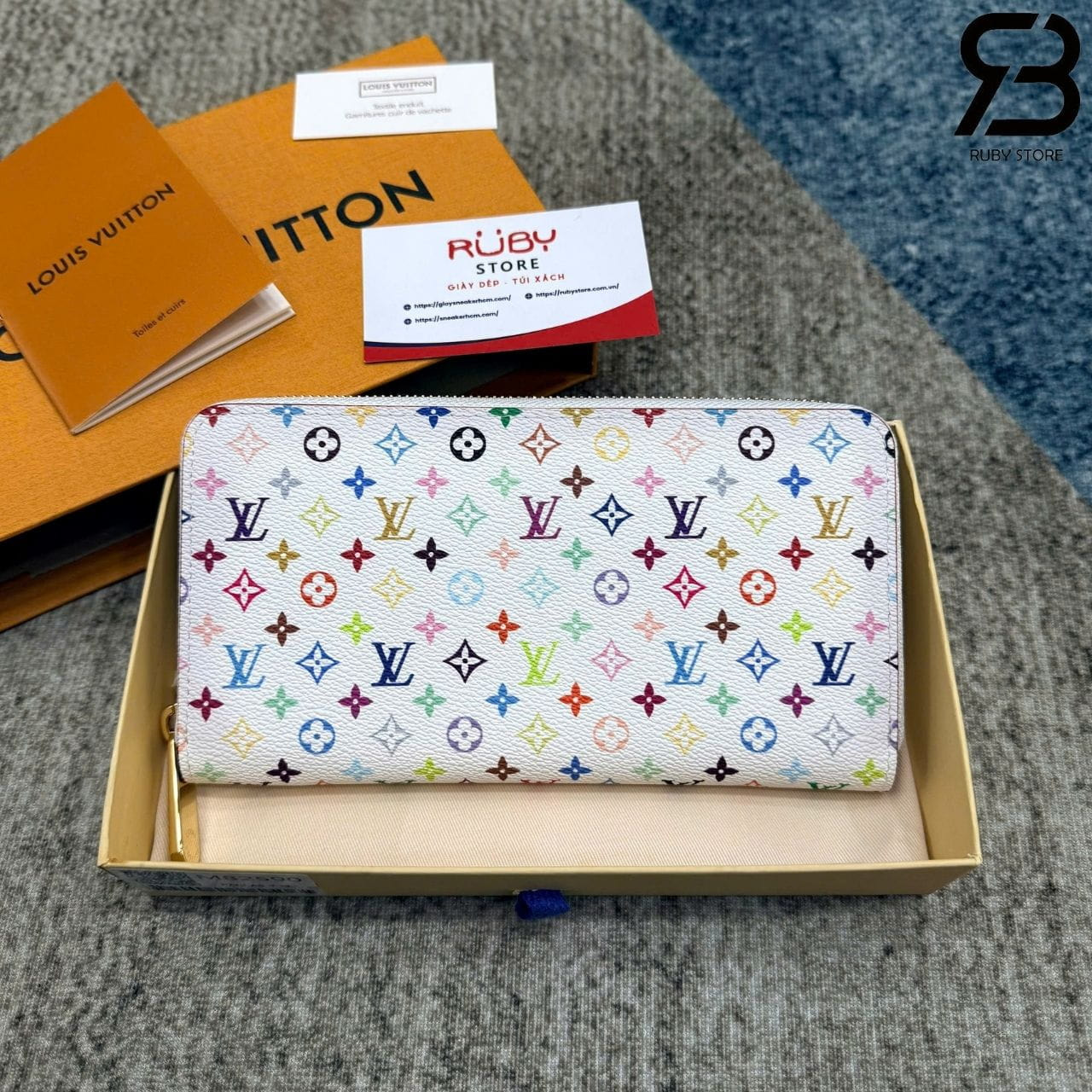 Ví LV x TM Zippy Monogram Canvas White Multicolor M13922 Trắng