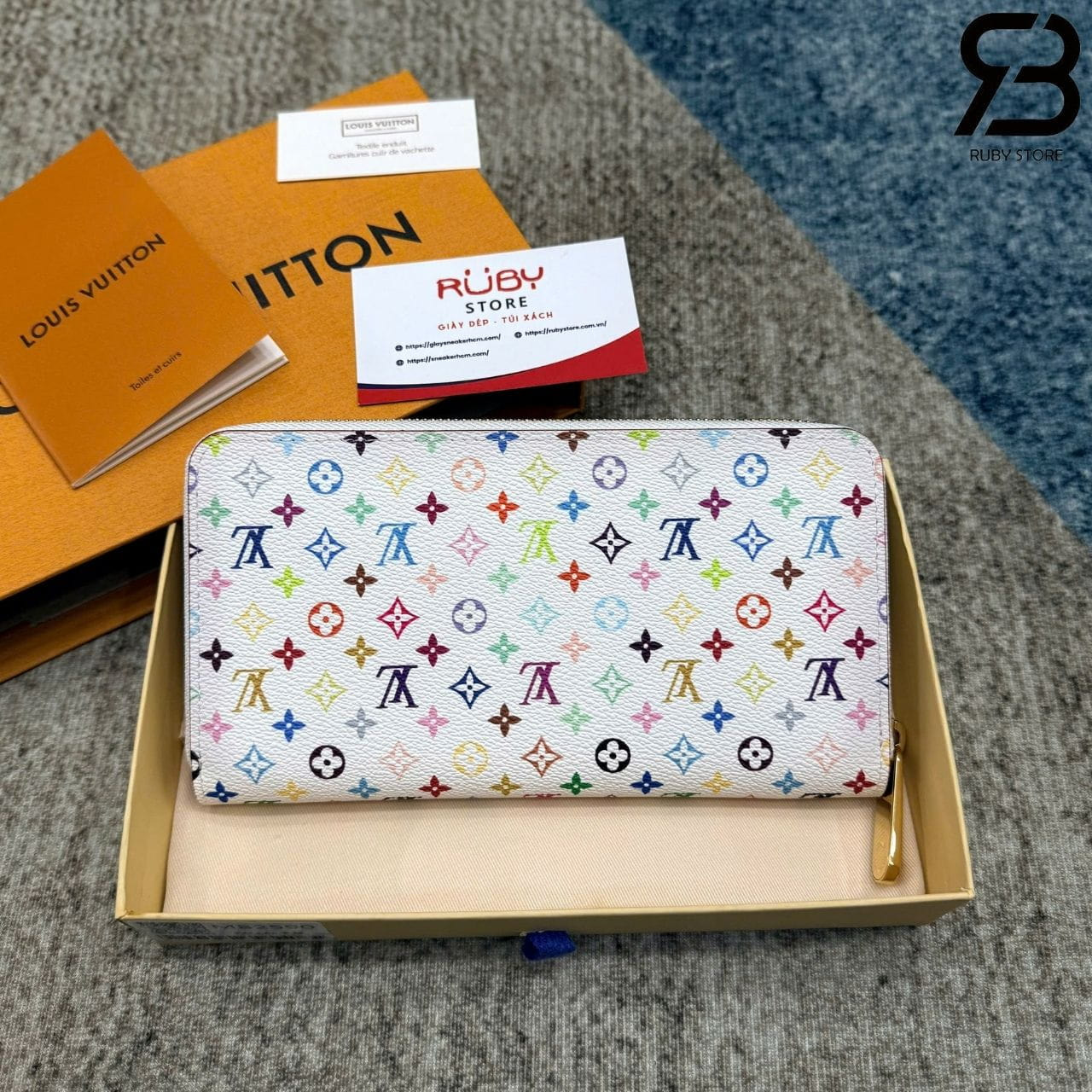 Ví LV x TM Zippy Monogram Canvas White Multicolor M13922 Trắng