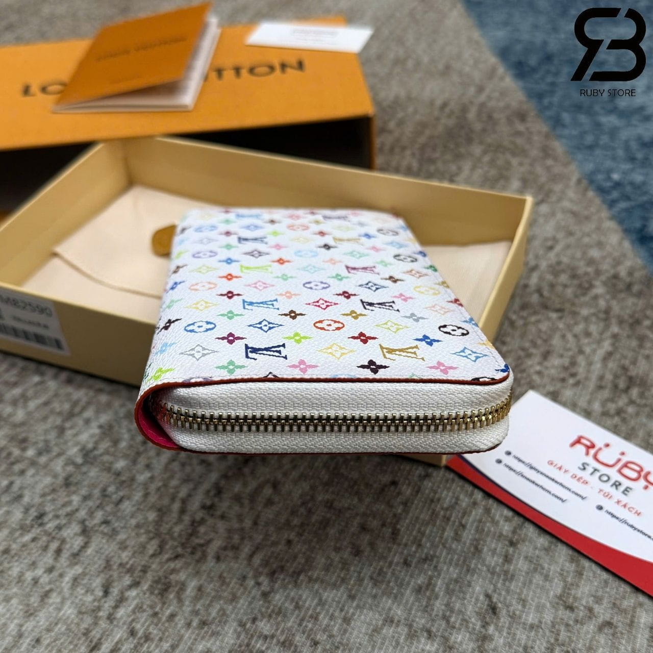Ví LV x TM Zippy Monogram Canvas White Multicolor M13922 Trắng