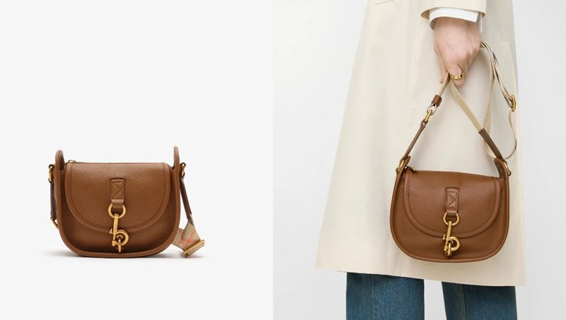 Túi Burberry Mini B Clip Messenger Bag Hazel Brown