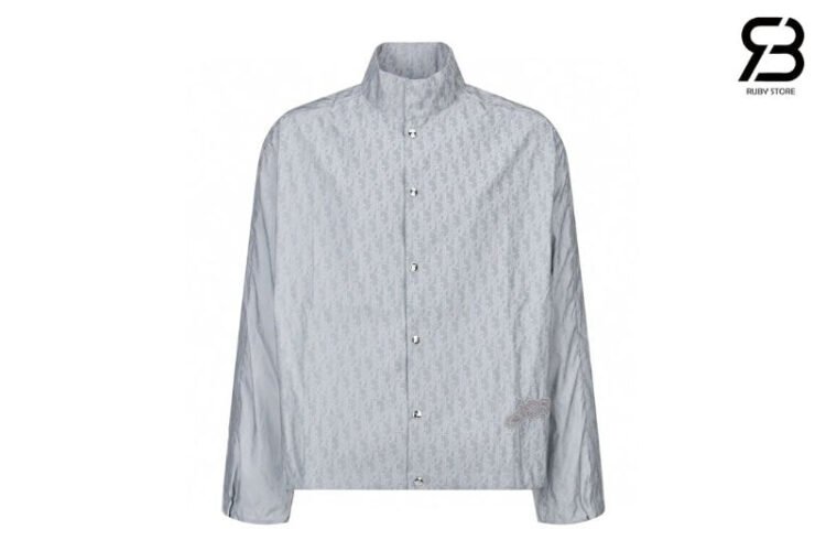 Áo Dior x Lewis Hamilton Oversized Dior Oblique Reflector Nylon Gray Xám