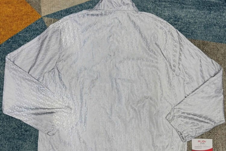 Áo Dior x Lewis Hamilton Oversized Dior Oblique Reflector Nylon Gray Xám