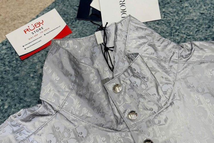 Áo Dior x Lewis Hamilton Oversized Dior Oblique Reflector Nylon Gray Xám