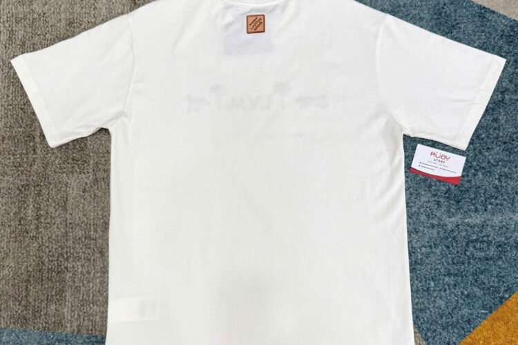 Áo LV x The Darjeeling Limited Embroidered Short Sleeved Crewneck Trắng