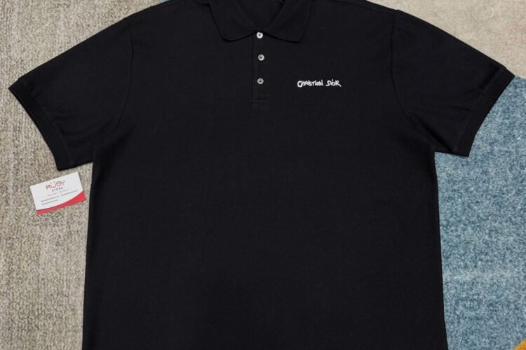 Áo Polo Dior Black With Christian Dior Embroidery đen