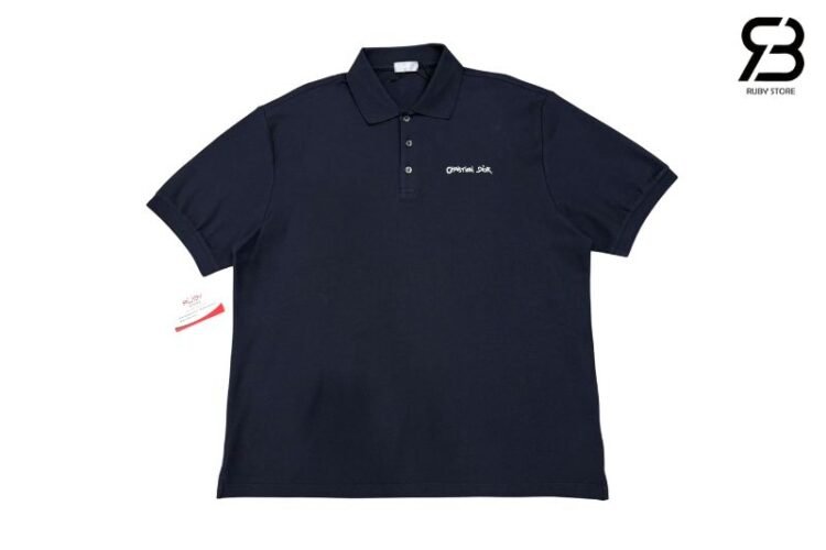 Áo Polo Dior Navy With Christian Dior Embroidery xanh Navy Best Deal