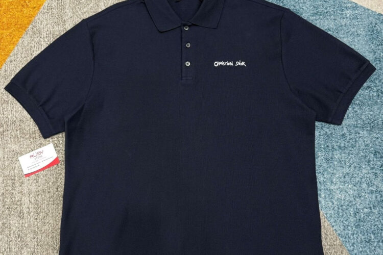 Áo Polo Dior Navy With Christian Dior Embroidery xanh Navy Best Deal