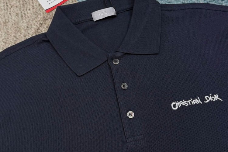 Áo Polo Dior Navy With Christian Dior Embroidery xanh Navy Best Deal