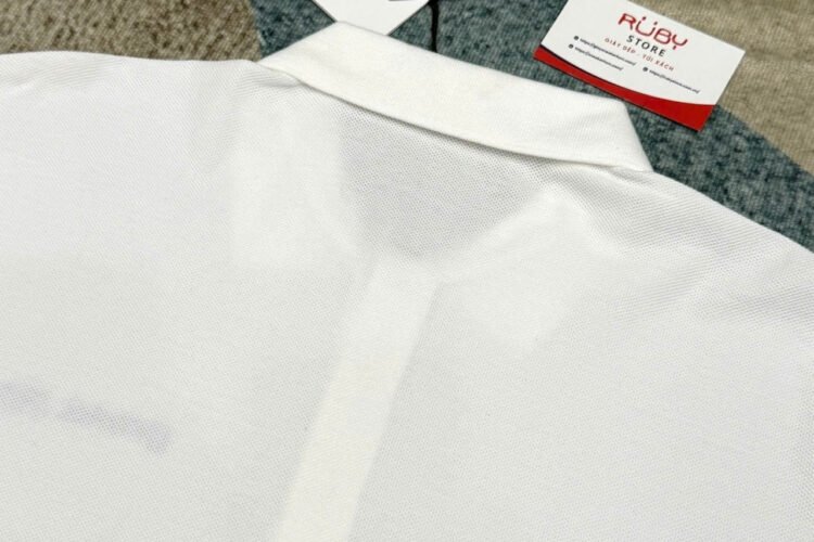 Áo Polo Dior White With Christian Dior Embroidery trắng