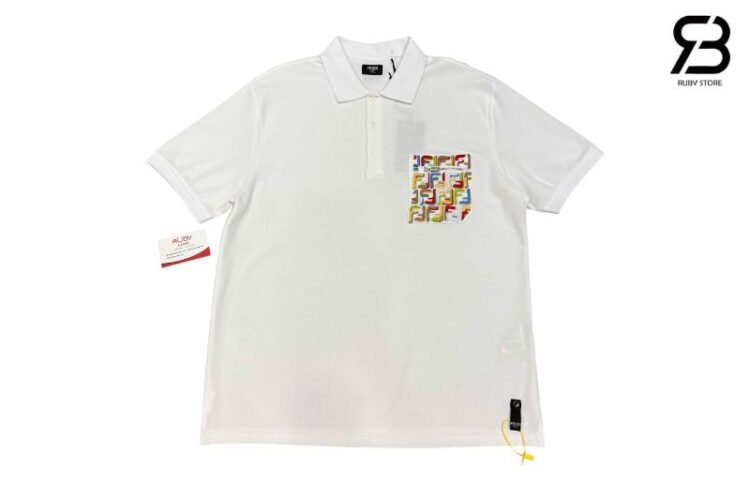 Áo Polo Fendi Trắng Túi Logo 7 màu Best