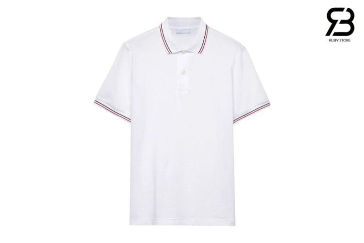 Áo Polo Prada pique polo shirt White trắng Best Quality