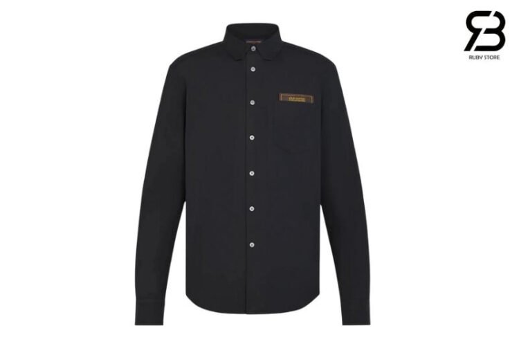 Áo Sơ mi LV Regular DNA Poplin Long Sleeve Shirt Đen Best Deal
