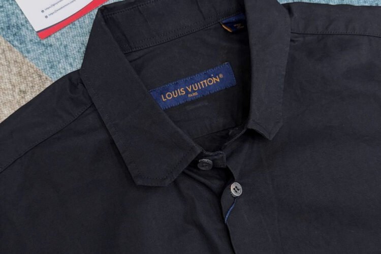 Áo Sơ mi LV Regular DNA Poplin Long Sleeve Shirt Đen Best Deal