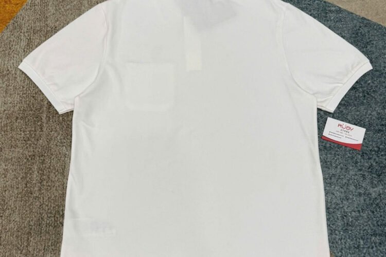 Áo Thun Gucci White Cotton Piquet Polo Shirt With Red and Blue Web Collar