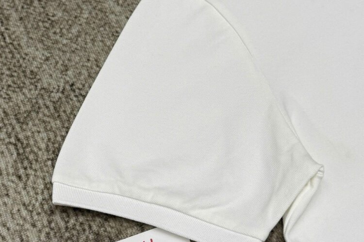 Áo Thun Gucci White Cotton Piquet Polo Shirt With Red and Blue Web Collar
