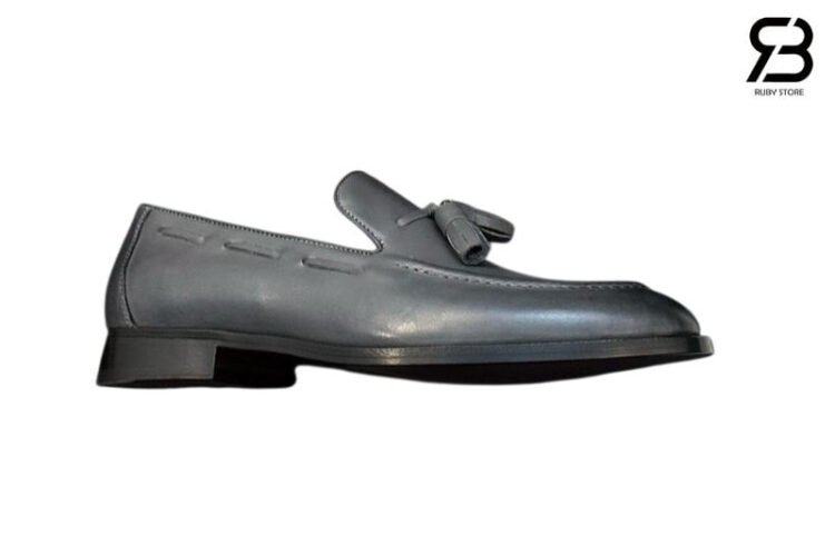Giày Loro Piana Serge Walk Loafer Calfskin Màu Xanh Than Best Da Ý