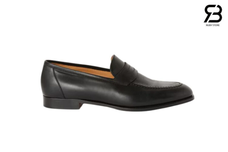 Giày Loro Piana Sergio Loafer Black Calfskin Màu đen Da Bê Ý
