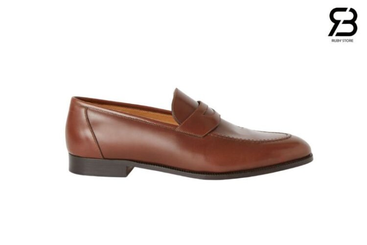 Giày Loro Piana Sergio Loafer Cuoio Inglese Calfskin Nâu Da Bê Ý