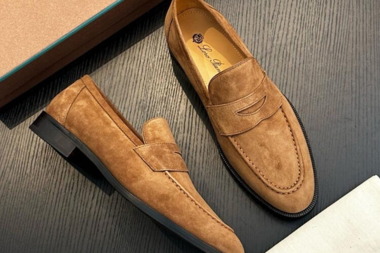 Giày Loro Piana Sergio Loafer Dusk Suede Màu Nâu Da Ý