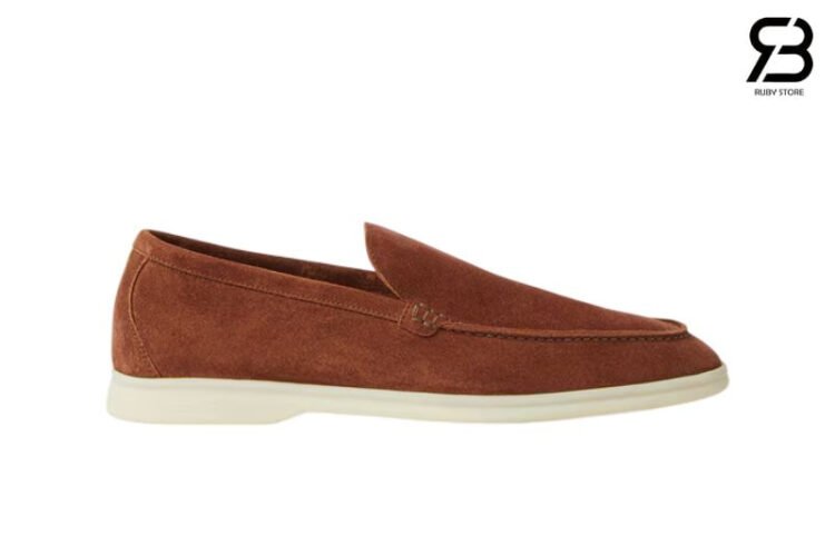Giày Loro Piana Summer Walk Brown Whiskey Suede Nâu đỏ