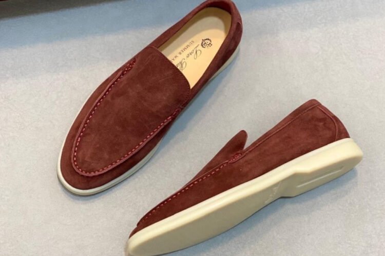 Giày Loro Piana Summer Walk Brown Whiskey Suede Nâu đỏ
