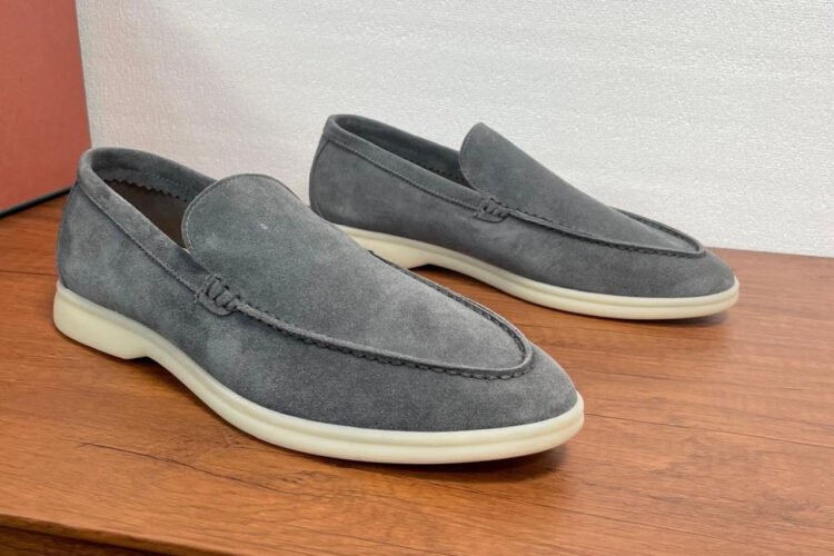 Giày Loro Piana Summer Walk Gull Gray Suede Màu Xám
