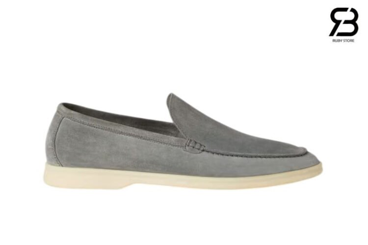 Giày Loro Piana Summer Walk Gull Gray Suede Màu Xám