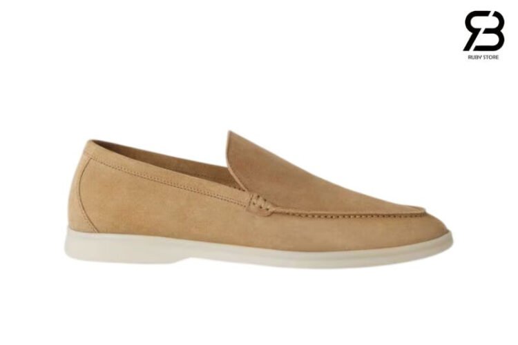 Giày Loro Piana Summer Walk Light Wood Smoke Suede Nâu Nhạt