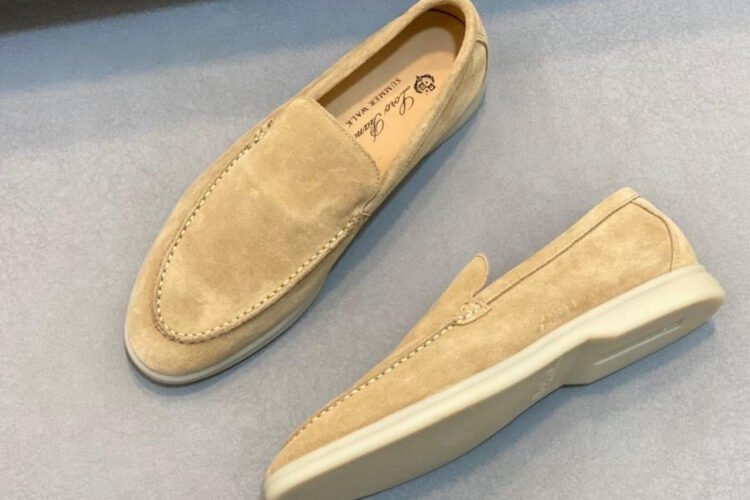 Giày Loro Piana Summer Walk Light Wood Smoke Suede Nâu Nhạt
