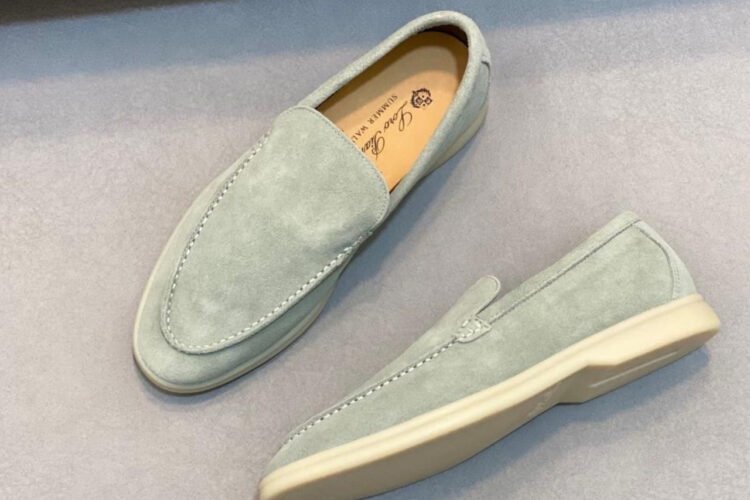 Giày Loro Piana Summer Walk Shamrock Suede Xanh Mint