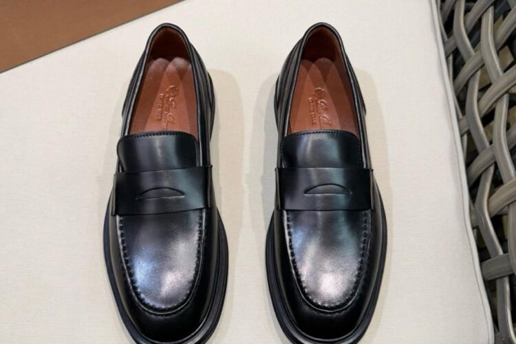 Giày Loro Piana Travis Loafers Black Calfskin Màu đen Best da Ý