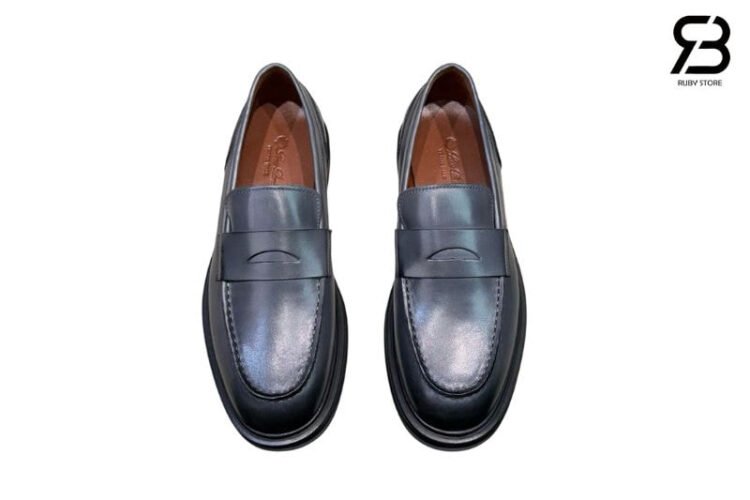 Travis Loafers Calfskin Màu Xám Than