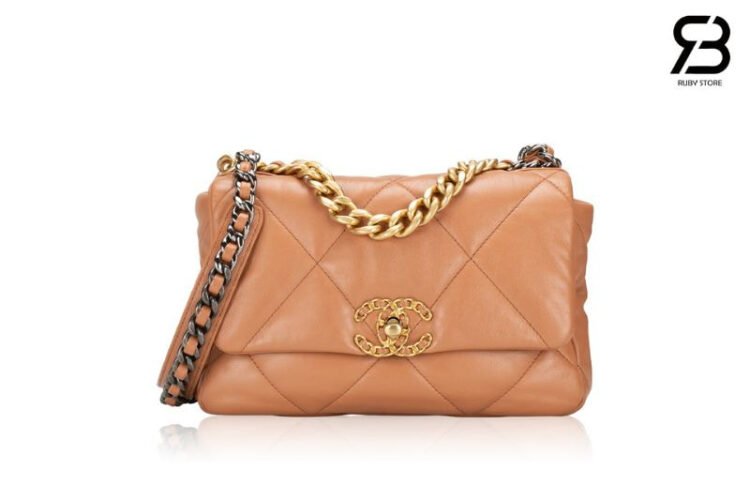 Túi CN 19 Woc Wallet On Chain Caramel Brown Lambskin Nâu
