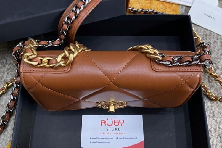 Túi CN 19 Woc Wallet On Chain Caramel Brown Lambskin Nâu
