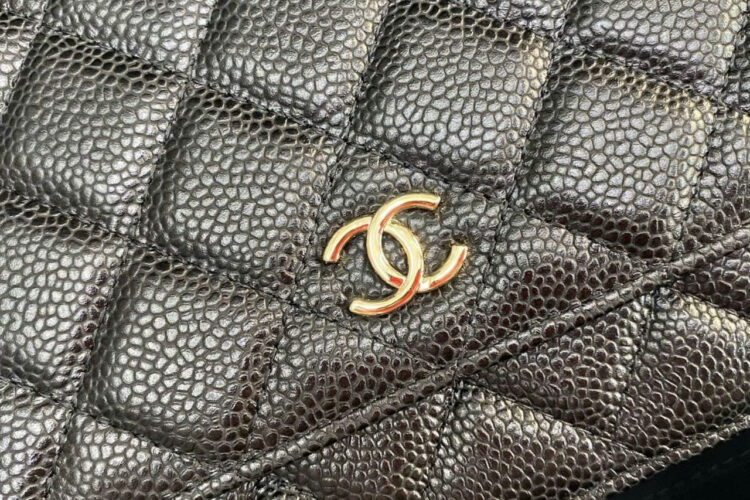Túi CN Classic Woc Wallet On Chain Black Shoulder Caviar Màu Đen