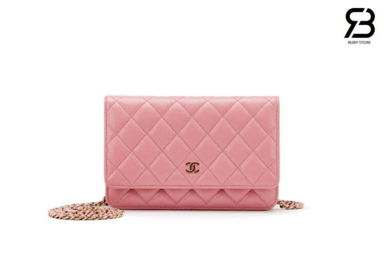 Túi CN Classic Woc Wallet on Chain Pink Caviar GHW Hồng Best Deal