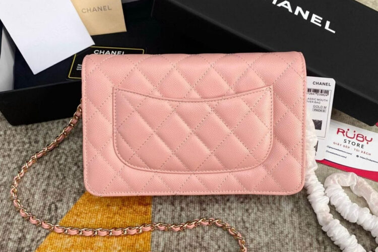 Túi CN Classic Woc Wallet on Chain Pink Caviar GHW Hồng Best Deal