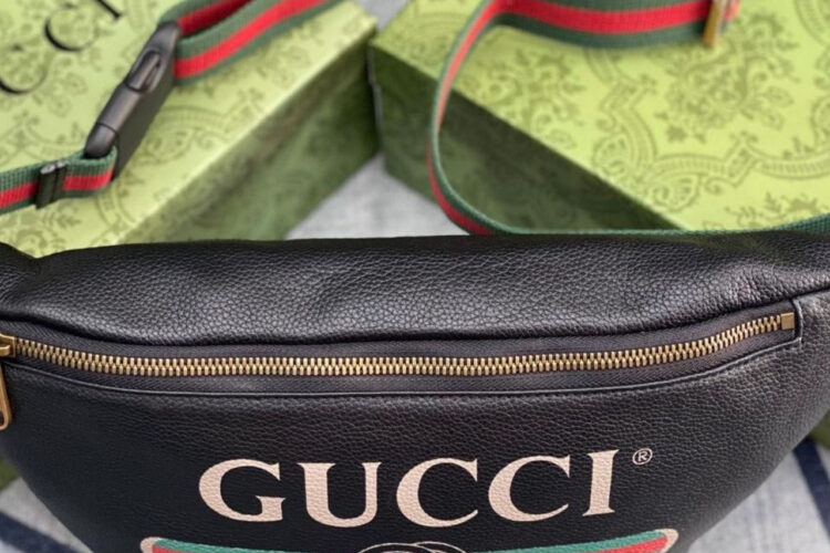Túi Gucci Coco Capitan Logo Print Belt Bag Black 28CM Đen Logo Ngang Best Deal - Ảnh 3
