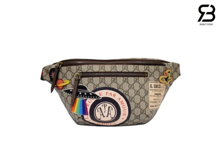 Túi Gucci Courrier Waist Bag GG Supreme Beige Màu Be