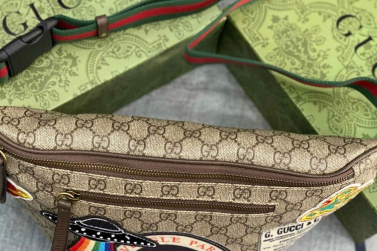 Túi Gucci Courrier Waist Bag GG Supreme Beige Màu Be