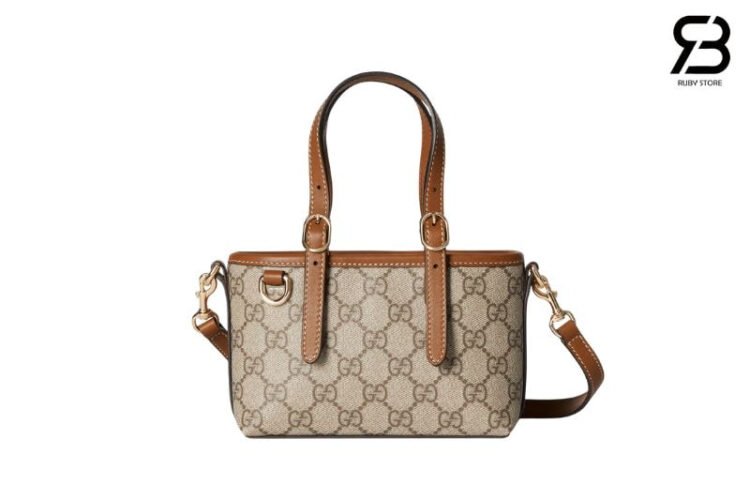 Túi Gucci GG Emblem Mini Bag Nâu 17CM Best Da Ý