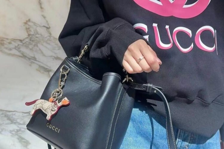 Túi Gucci GG Emblem Mini Bucket Bag Black Màu Đen Best Da Ý