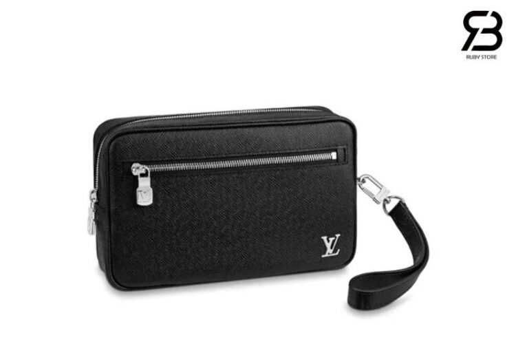 Túi LV Pochette Kasai Black Taiga M30441 Màu Đen 25CM