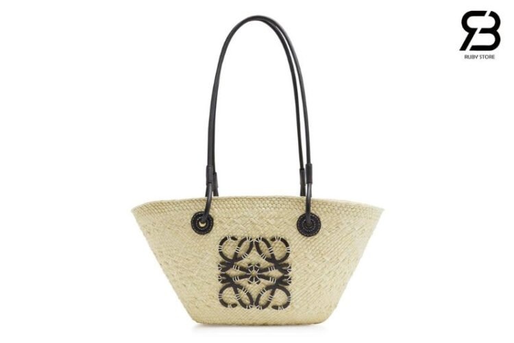 Túi Tote Loewe Anagram Basket Small Bag Màu Kem đen 19CM